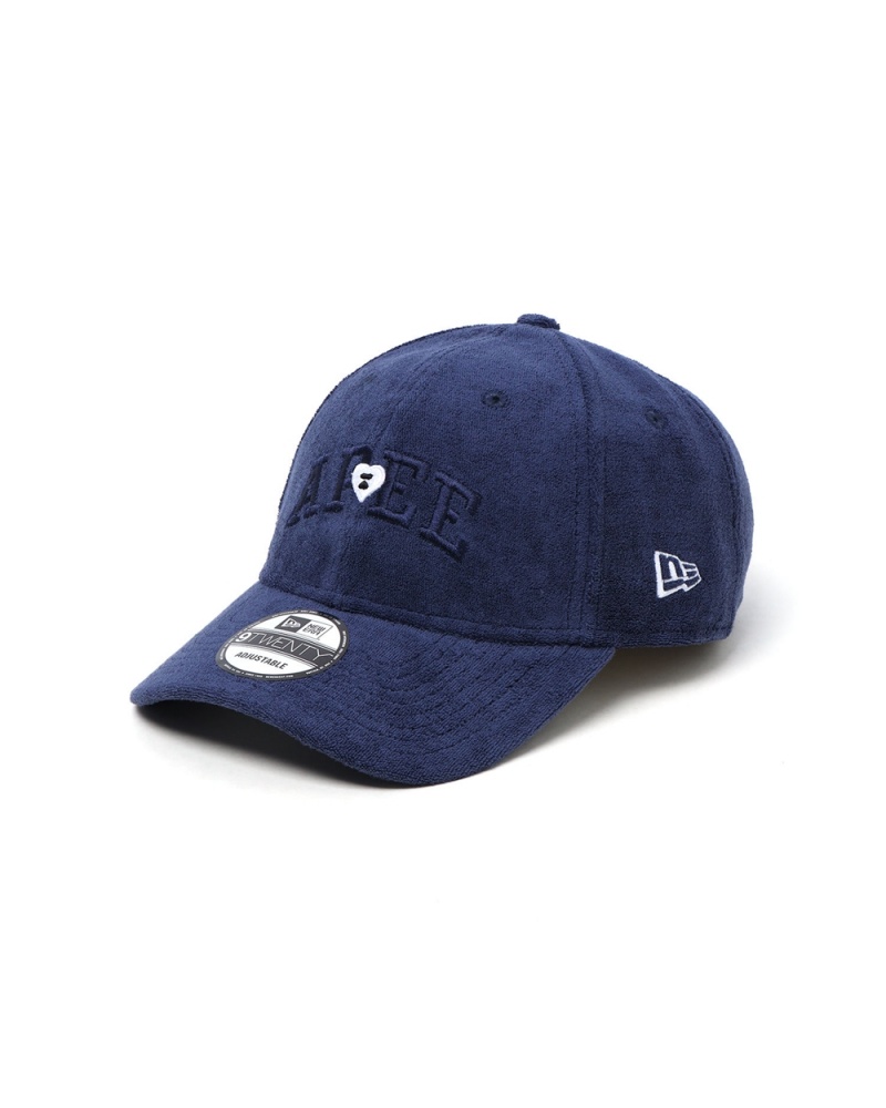 Chapeaux Bape X New Era 9TWENTY logo Bleu Femme | DRK-85649584